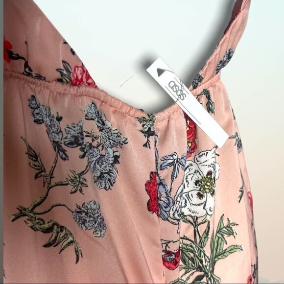 𝅺ASOS NWT Floral Strappy Jumpsuit Pink Size 4 - Picture 7 of 14